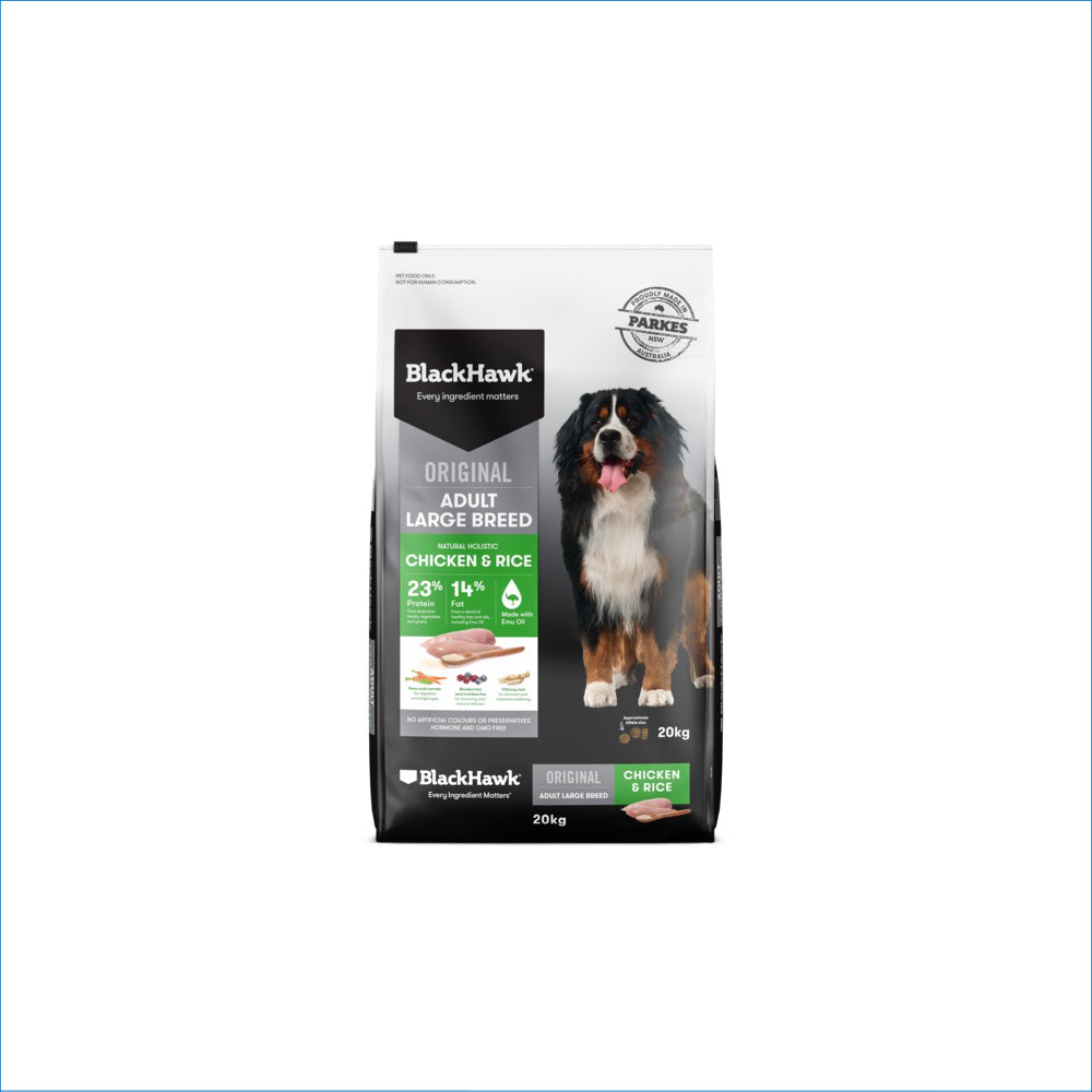BLACK HAWK ADULT CHICKEN & RICE LARGE BREED 20KG